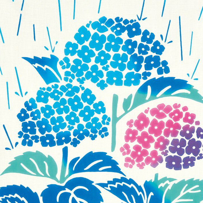 注染手拭い 雨宿りの出会い