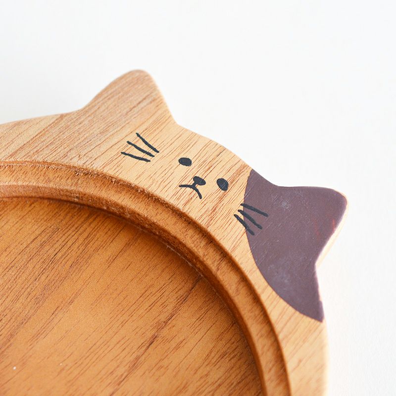 Fluffy ウッドプレート付ボウル ブチネコ