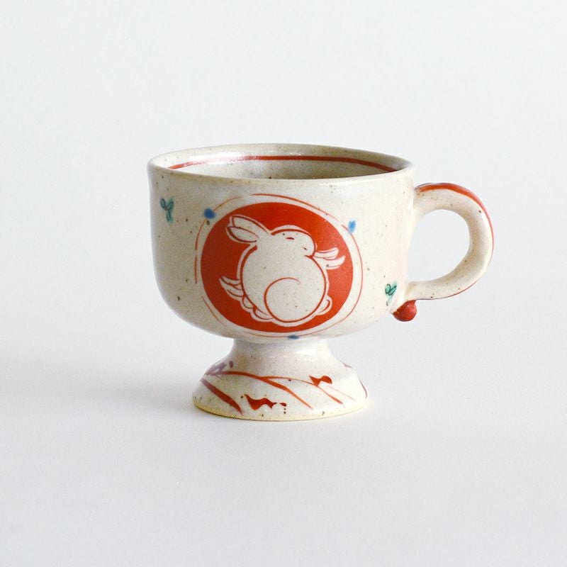 赤絵うさぎ高台マグ｜和食器通販｜織部 Online Store【公式】