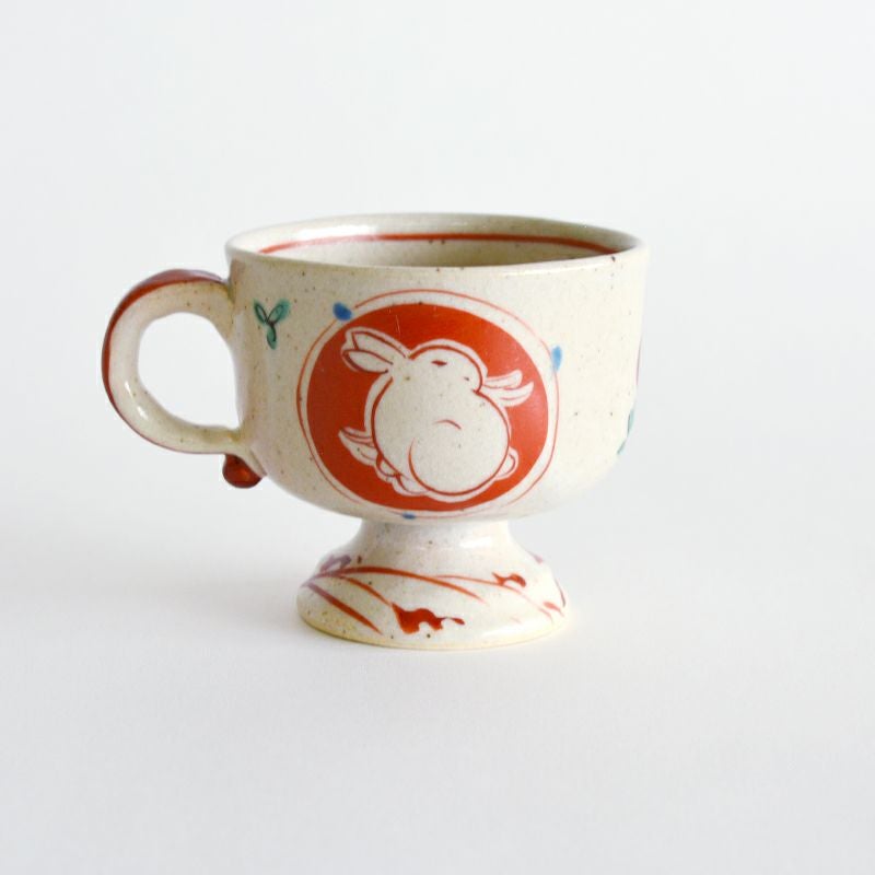 赤絵うさぎ高台マグ｜和食器通販｜織部 Online Store【公式】