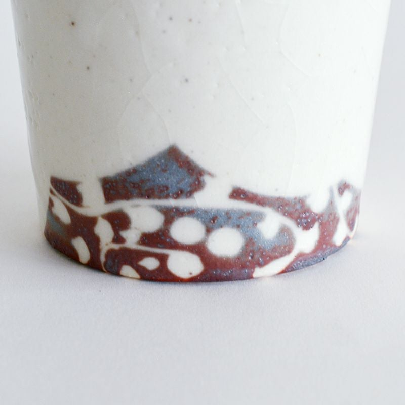 志野唐草文杯（横柄）