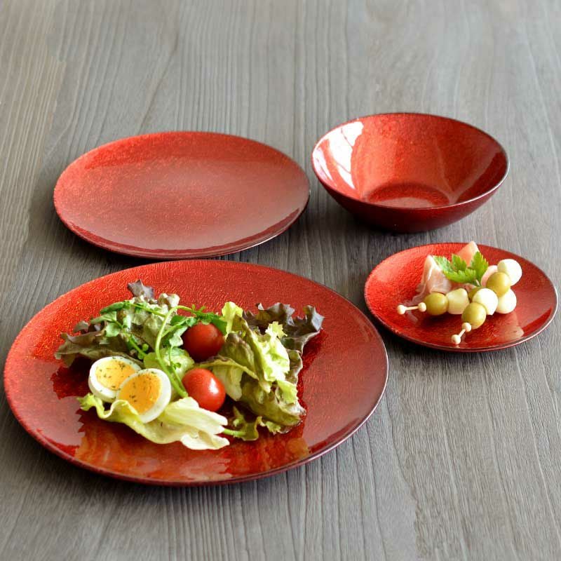MIYABI プレート L レッド｜和食器通販｜織部 Online Store【公式】