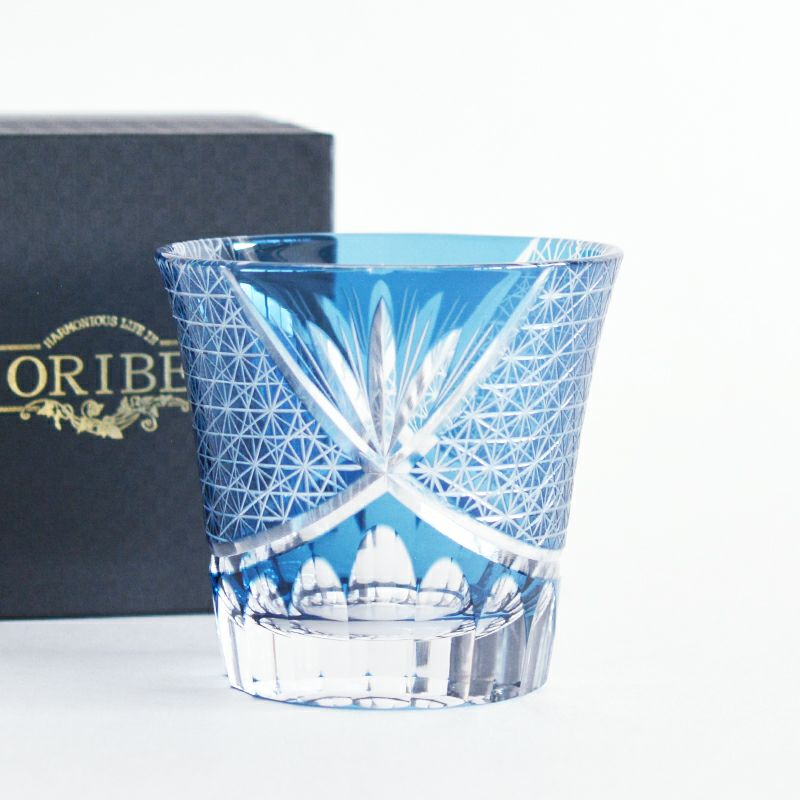 切子 オールドグラス 月光 ブルー