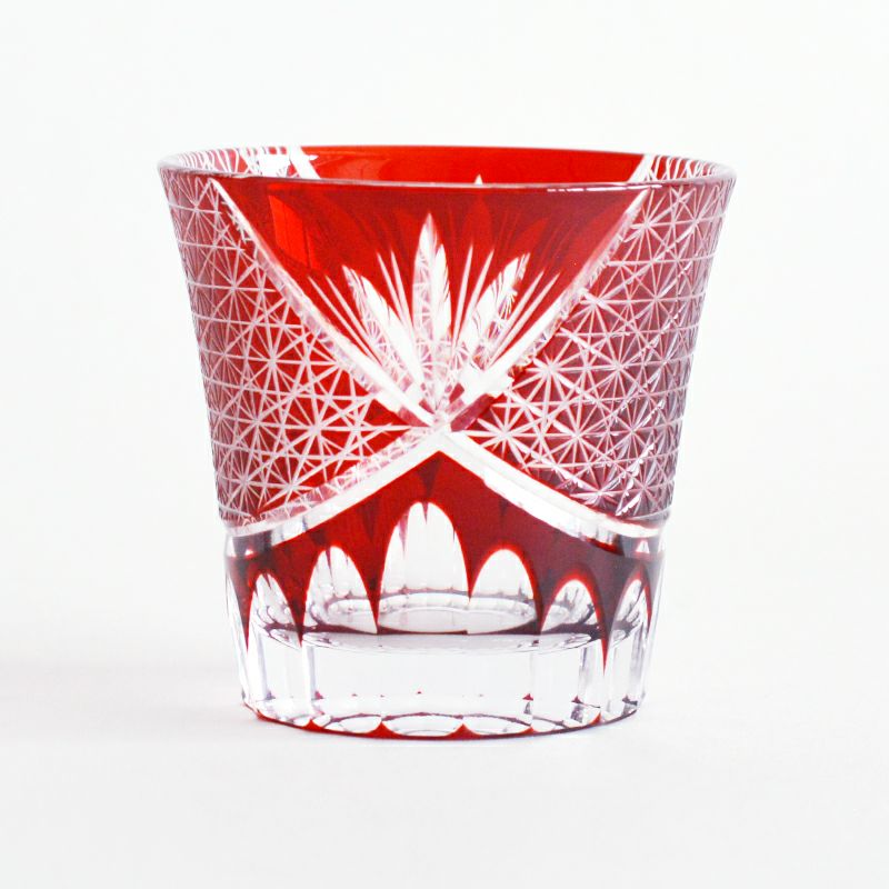 切子 オールドグラス 月光 レッド｜和食器通販｜織部 Online Store【公式】