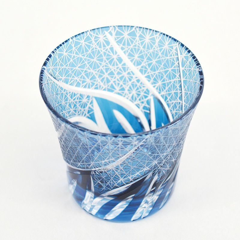切子 オールドグラス 風樹 ブルー｜和食器通販｜織部 Online Store【公式】
