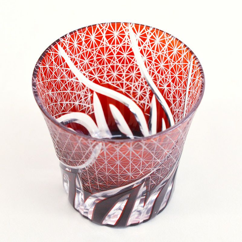 切子 オールドグラス 風樹 レッド｜和食器通販｜織部 Online Store【公式】