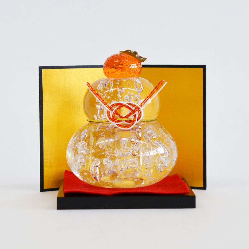 鏡餅（クリア金箔入）大｜和食器通販｜織部 Online Store【公式】