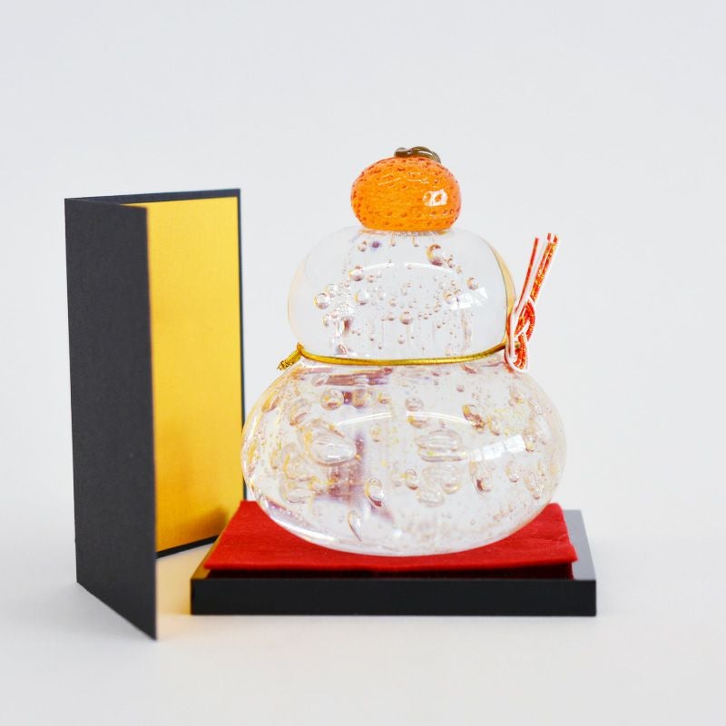 鏡餅（クリア金箔入）大｜和食器通販｜織部 Online Store【公式】