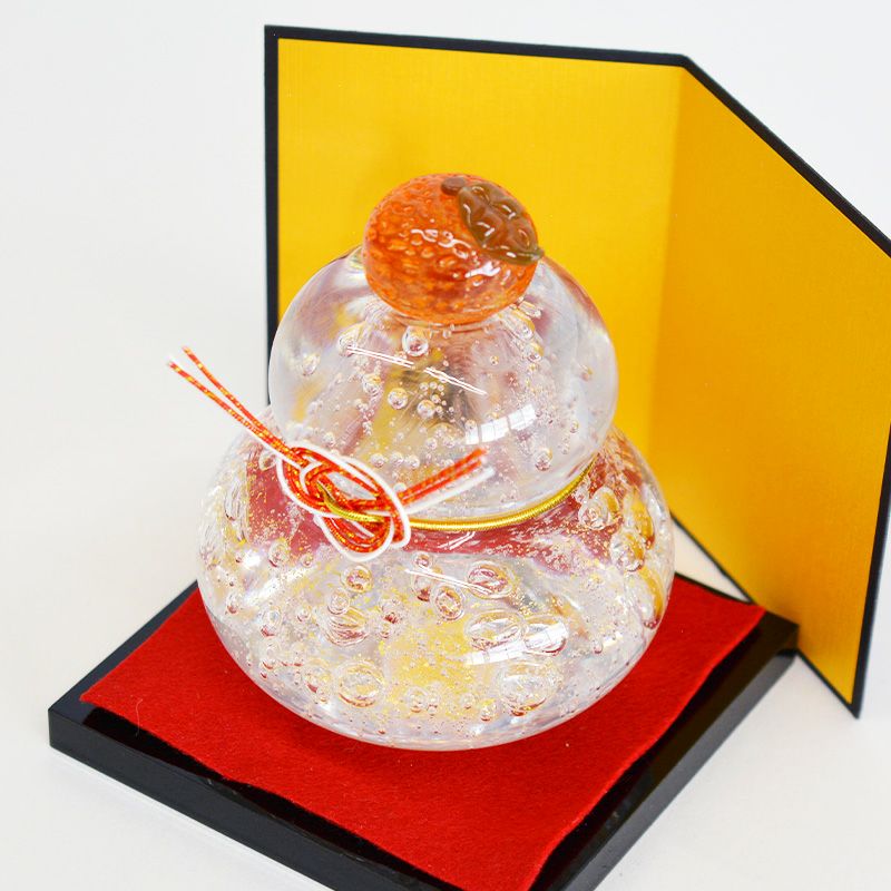 鏡餅（クリア金箔入）大｜和食器通販｜織部 Online Store【公式】