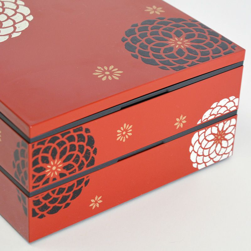 22.5角二段オードブル重 朱 百華｜和食器通販｜織部 Online Store【公式】