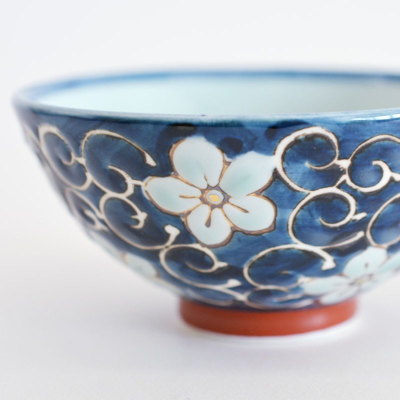 桔梗唐草 茶碗 赤｜和食器通販｜織部 Online Store【公式】