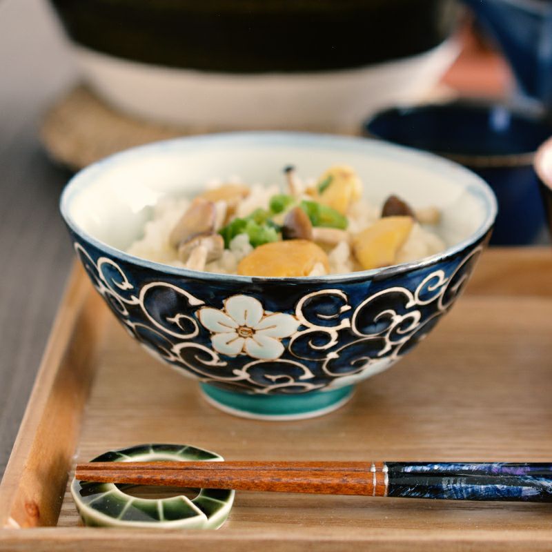 桔梗唐草 茶碗 緑｜和食器通販｜織部 Online Store【公式】