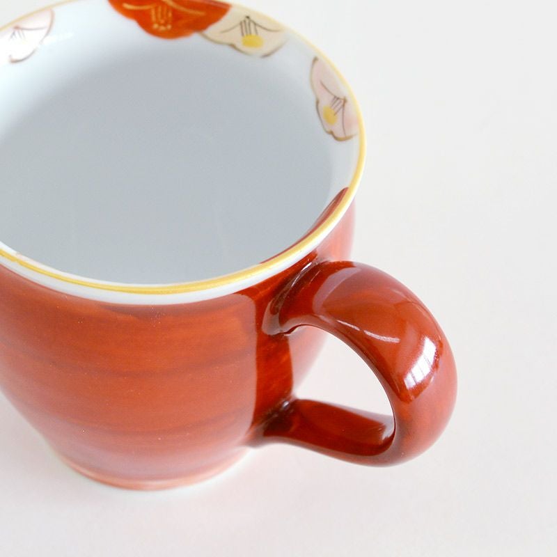 赤絵 流水椿 マグカップ 赤｜和食器通販｜織部 Online Store【公式】