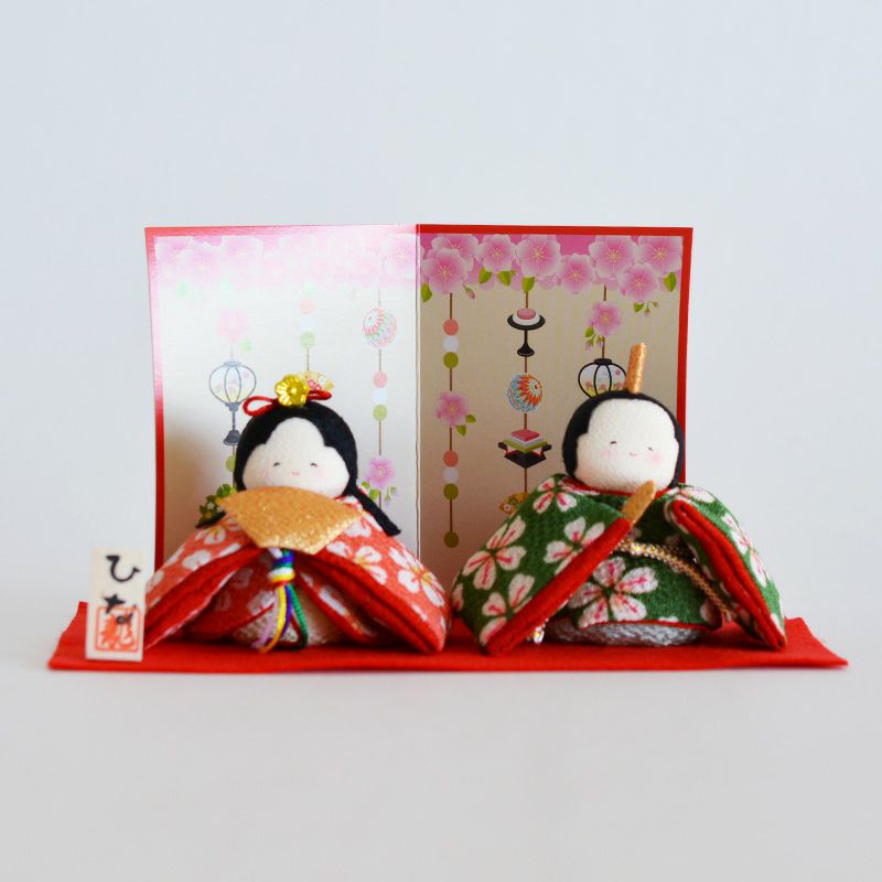 ぽてりひな2人（桜）はんなり屏風付｜和食器通販｜織部 Online Store