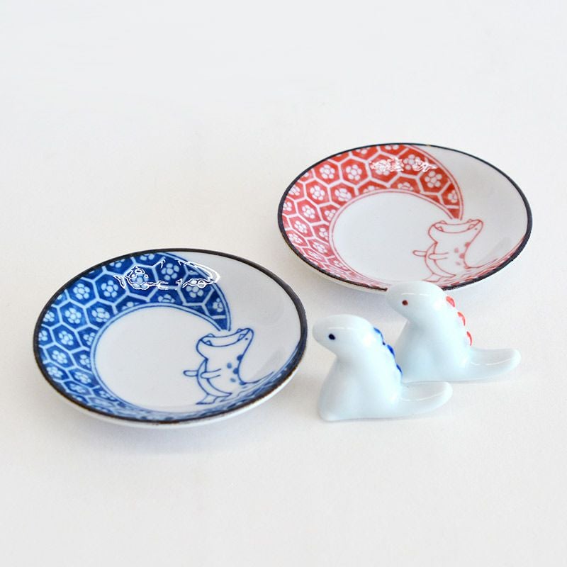 江戸っ子恐竜 まめ皿・箸置ペア｜和食器通販｜織部 Online Store【公式】