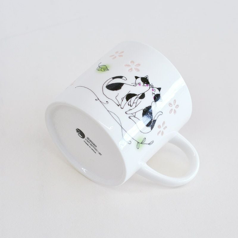 蛍彫り マグカップ 花とネコ｜和食器通販｜織部 Online Store【公式】