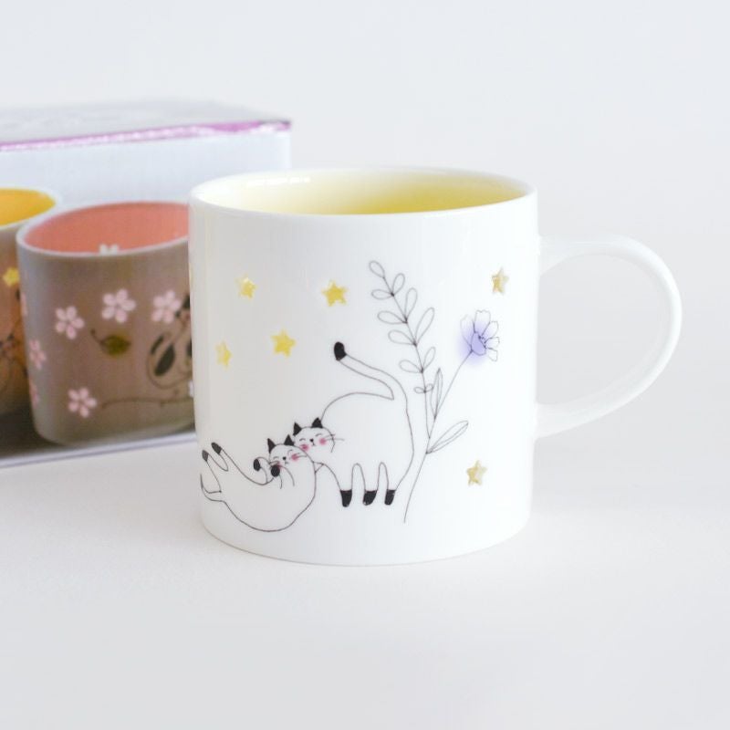 蛍彫り マグカップ 星とネコ｜和食器通販｜織部 Online Store【公式】