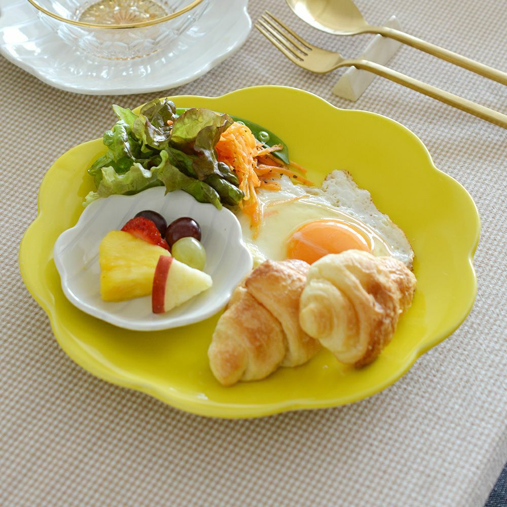 ベルフルール プレートL イエロー｜和食器通販｜織部 Online Store