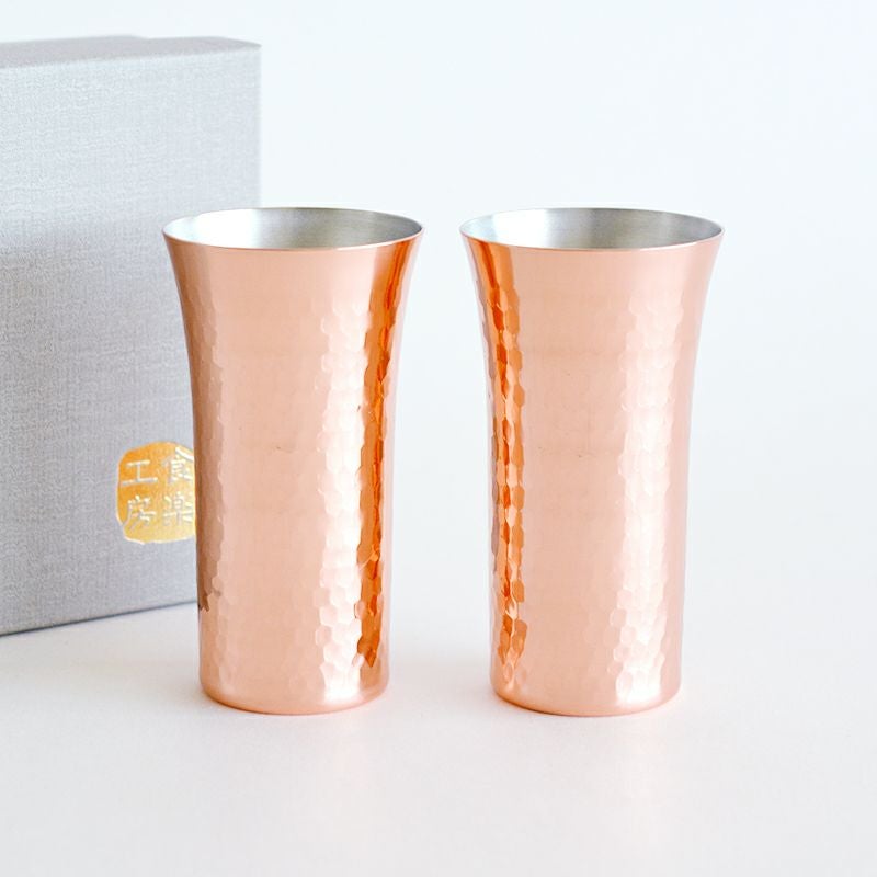 純銅鎚目 一口 ビール 2PCセット｜和食器通販｜織部 Online Store【公式】