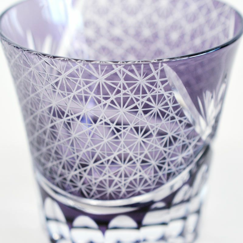 切子 オールドグラス 月光 バイオレット｜和食器通販｜織部 Online