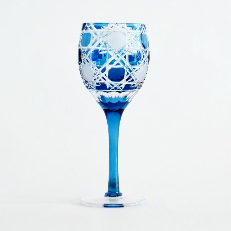 切子 ワイングラス 2客 ROTARY INTERNATIONAL 高さ約16.4cm 口径約6cm