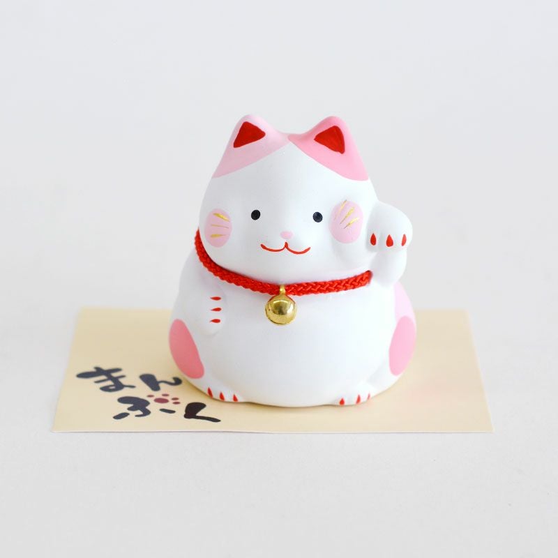 まんぷく招き猫・桃｜和食器通販｜織部 Online Store【公式】