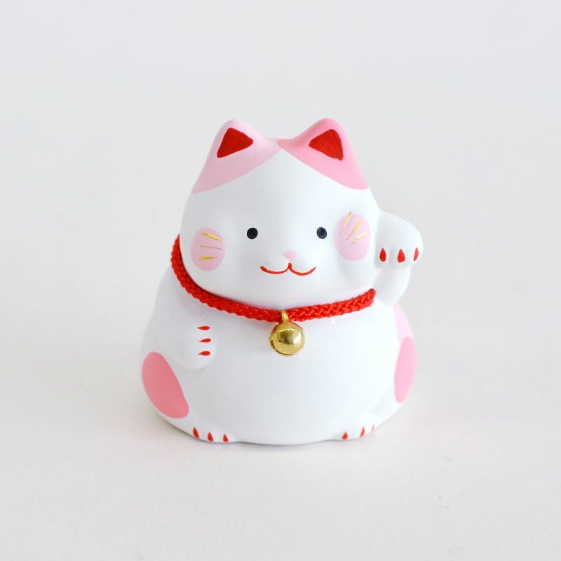 まんぷく招き猫・桃｜和食器通販｜織部 Online Store【公式】