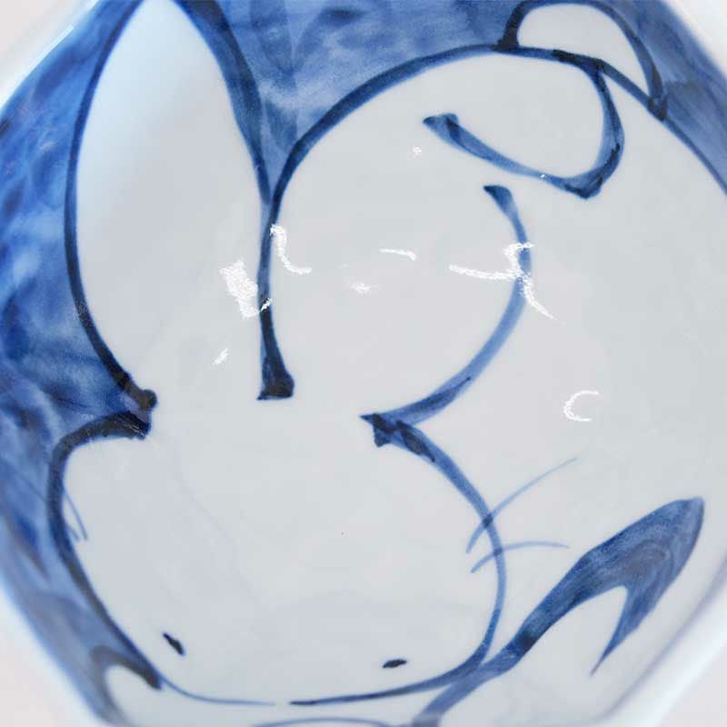 赤絵うさぎ 六角小鉢｜和食器通販｜織部 Online Store【公式】