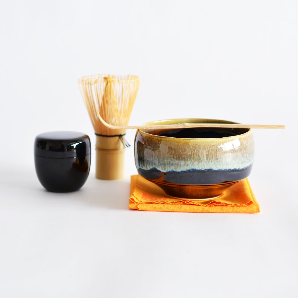 天目茶碗　蓬莱窯　お庭焼　抹茶茶碗　お稽古　お点前　木箱入　記念品　シック お抹茶セット haku碗 寂天目｜和食器通販｜織部 Online Store【公式】