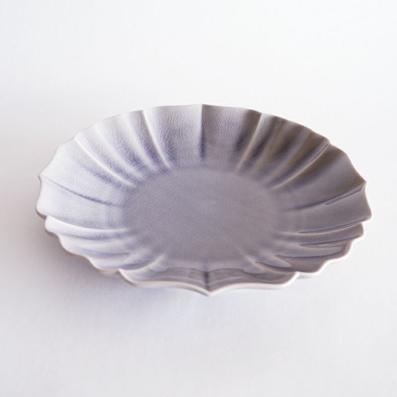 ラッフルラウンドプレート パープル