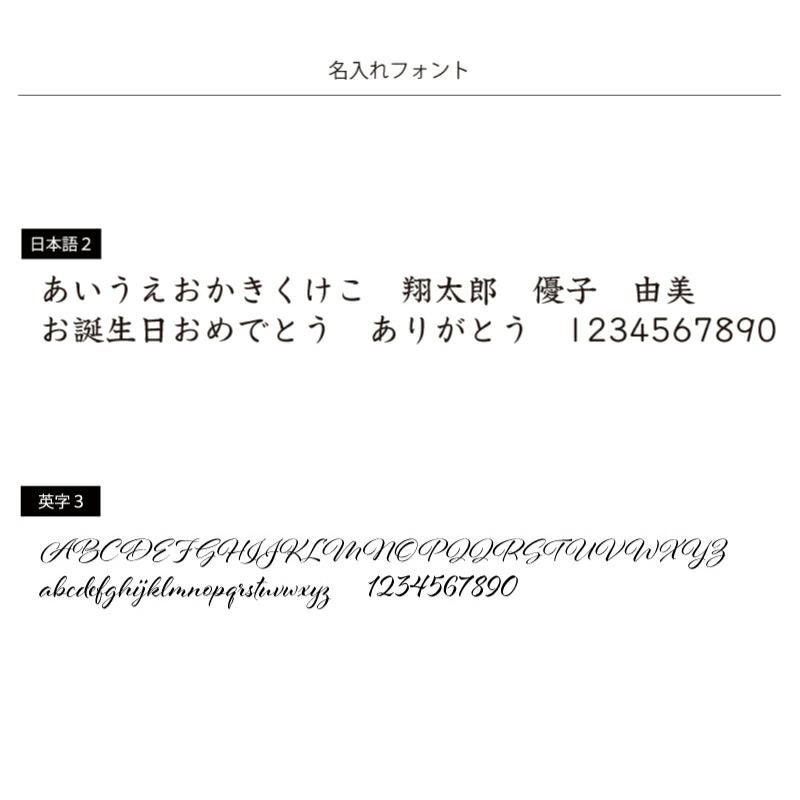 日本語フォント1種類　英字フォント1種類です