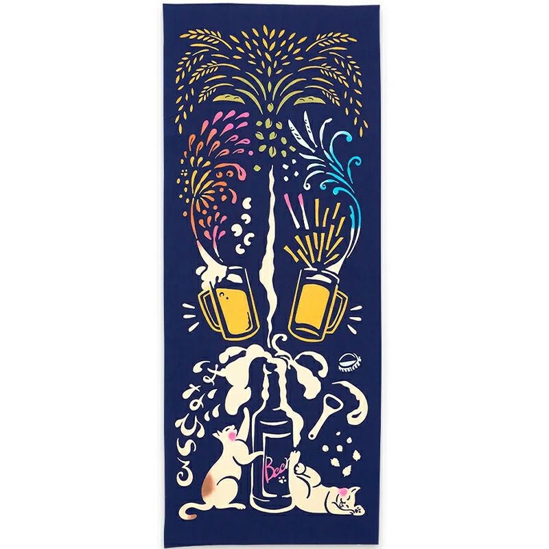 注染手拭い　はなびいる