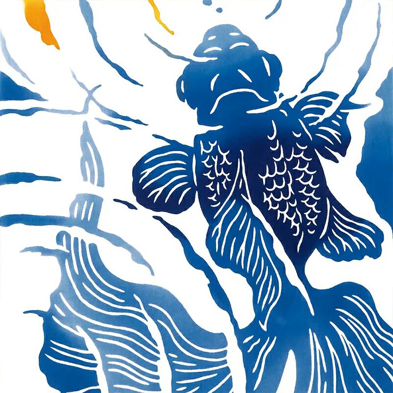 二匹の金魚は鮮やかな色をして