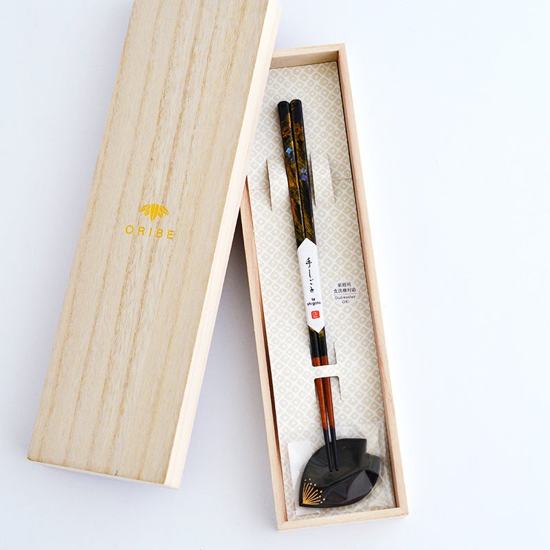 本漆細身朧月箸 一膳セット 23cm