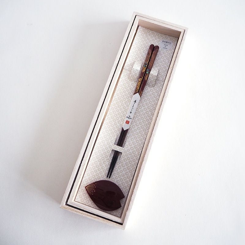 本漆細身朧月箸 一膳セット 22cm