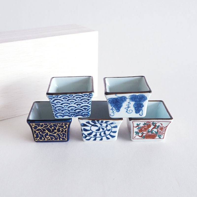絵変り 枡型 小付揃｜和食器通販｜織部 Online Store【公式】