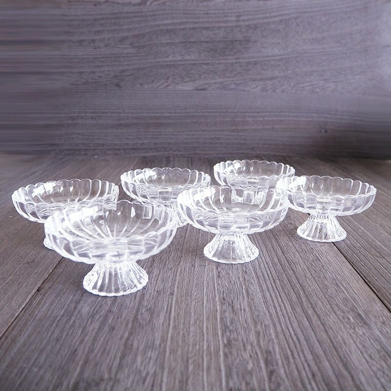 レトロなデザートグラスの6ピースセットです