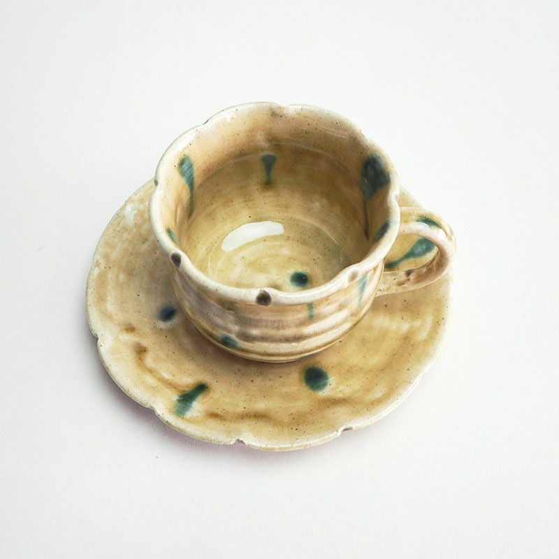 輪花珈琲碗皿 黄瀬戸｜和食器通販｜織部 Online Store【公式】