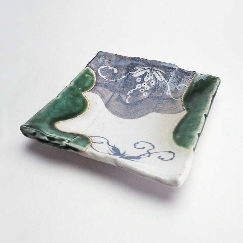 織部ぶどう文角皿 17cm｜和食器通販｜織部 Online Store【公式】