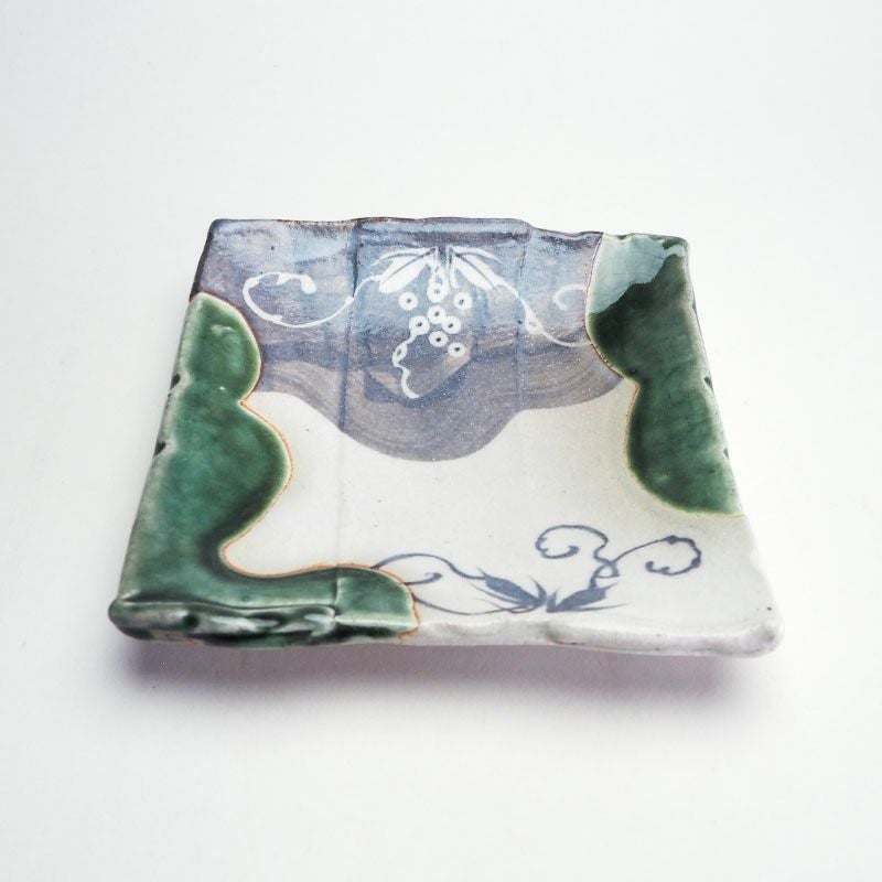 織部ぶどう文角皿 17cm｜和食器通販｜織部 Online Store【公式】