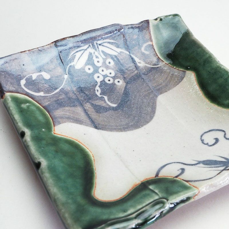 織部ぶどう文角皿 17cm｜和食器通販｜織部 Online Store【公式】