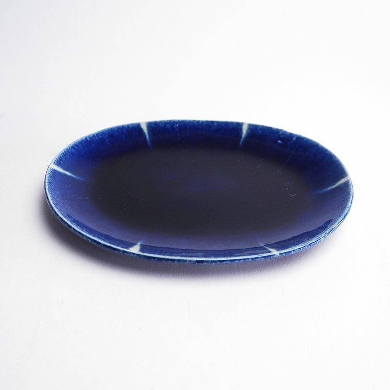 瑠璃 楕円小皿｜和食器通販｜織部 Online Store【公式】