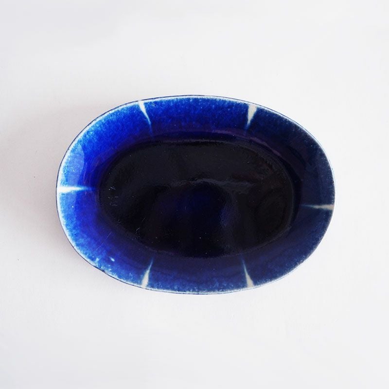 瑠璃 楕円小皿｜和食器通販｜織部 Online Store【公式】