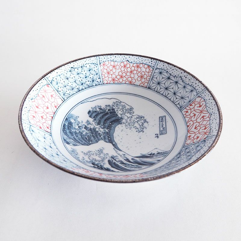 波富士 染付 サラダ麺鉢