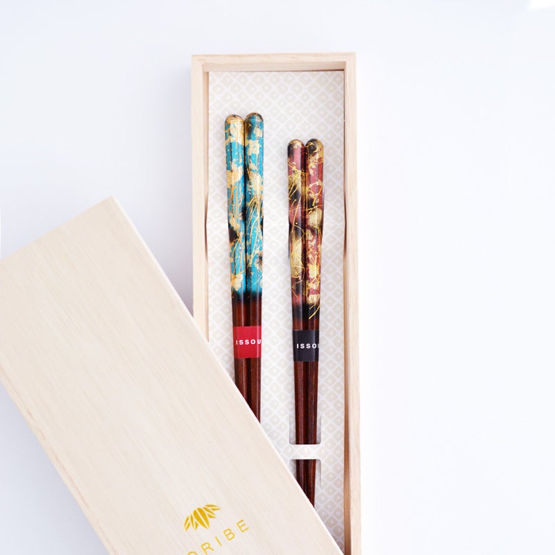 京都金彩箸 雷花 ペア