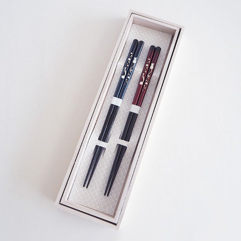 金紋箸 猫に鈴 ペア