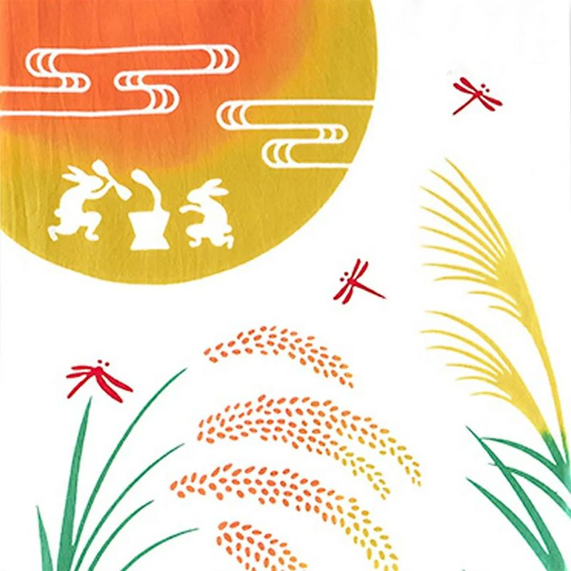 月夜にうさぎ達が餅をつく