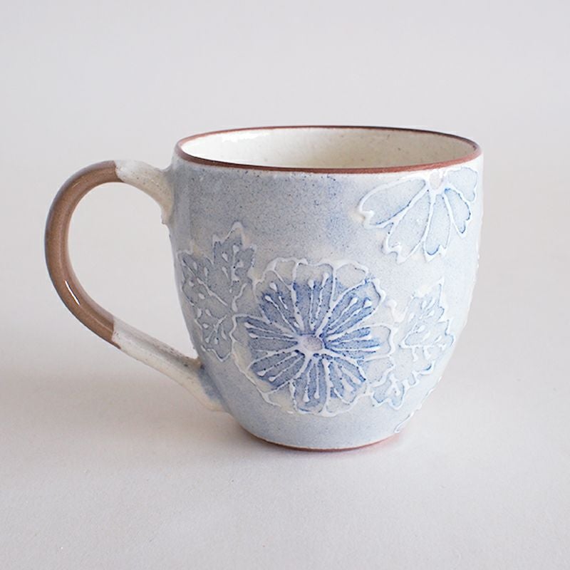 一珍という釉薬を絞り出して絵柄を付ける手法です