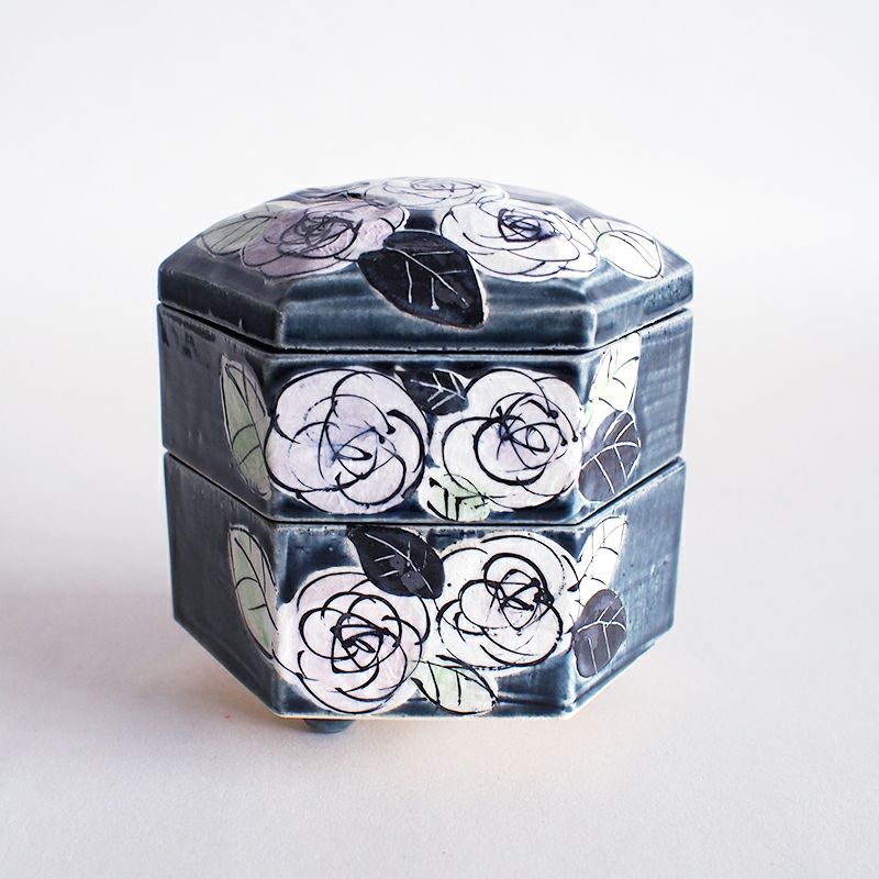 瑠璃釉薔薇 二段重｜和食器通販｜織部 Online Store【公式】