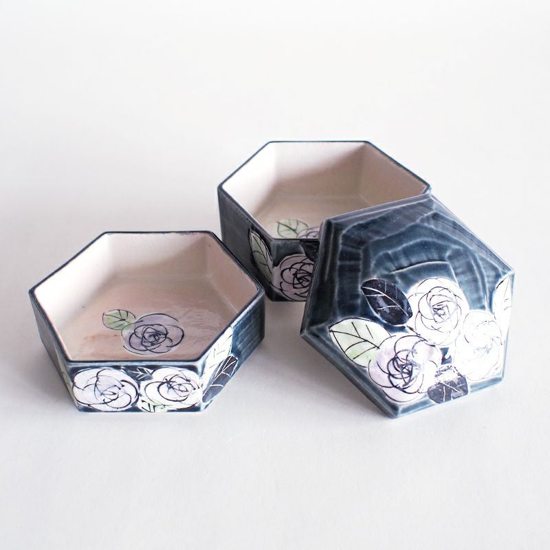 瑠璃釉薔薇 二段重｜和食器通販｜織部 Online Store【公式】